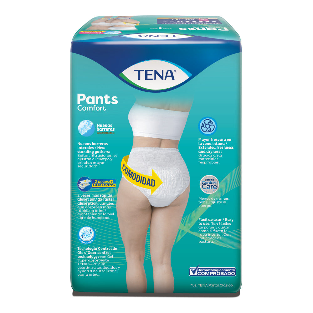 ROPA INTERIOR TENA PANTS COMFORT TALLA L BOLSA X 8 UNDS