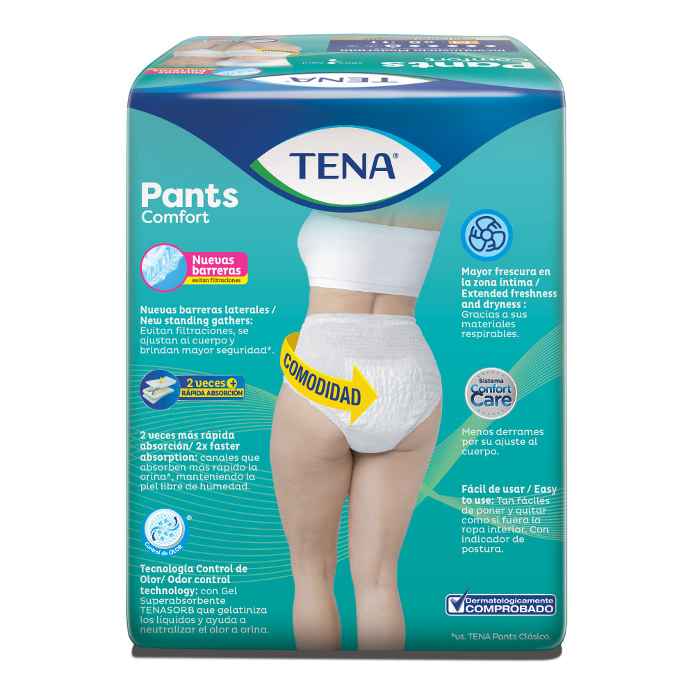 ROPA INTERIOR TENA PANTS COMFORT TALLA M BOLSA X 8 UNDS