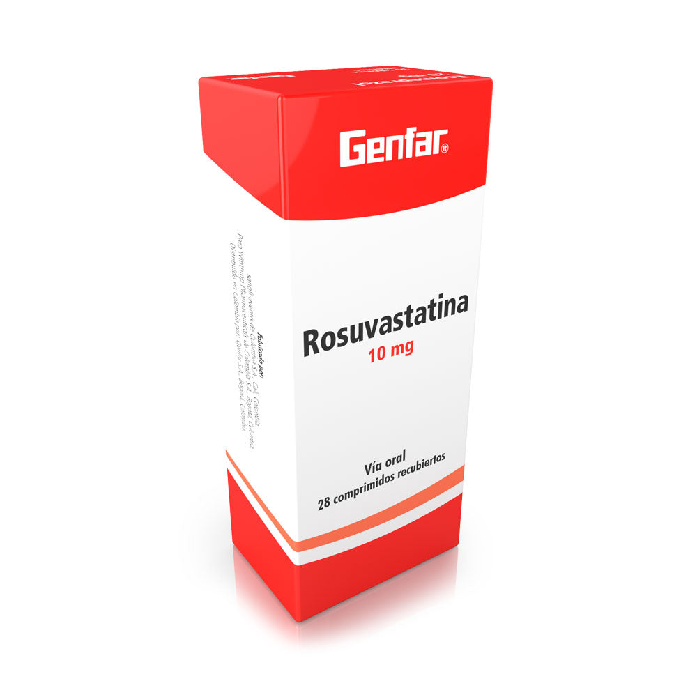 ROSUVASTATINA GENFAR TABLETAS 10 MG CAJA X 28 UNDS