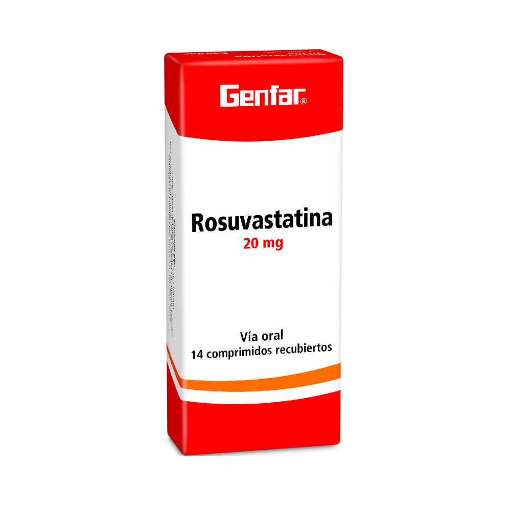 ROSUVASTATINA GENFAR TABLETAS 20 MG CAJA X 14 UNDS