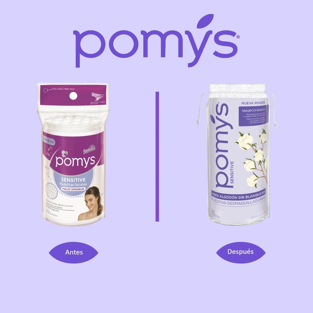 RUEDITAS FACIALES POMYS SENSITIVE+++ BOLSA X 50 UNDS