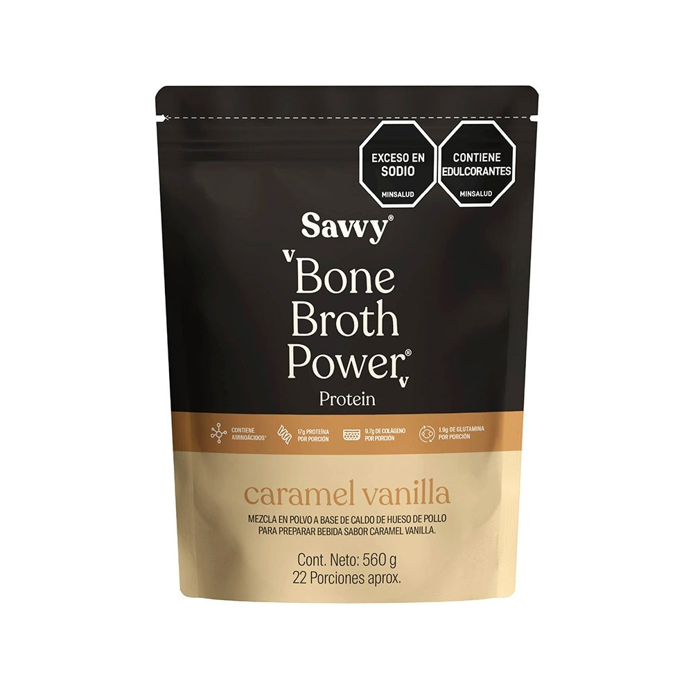 SAVVY BONE BROTH POWER CARAMEL VAINILLA DOYPACK 560 G