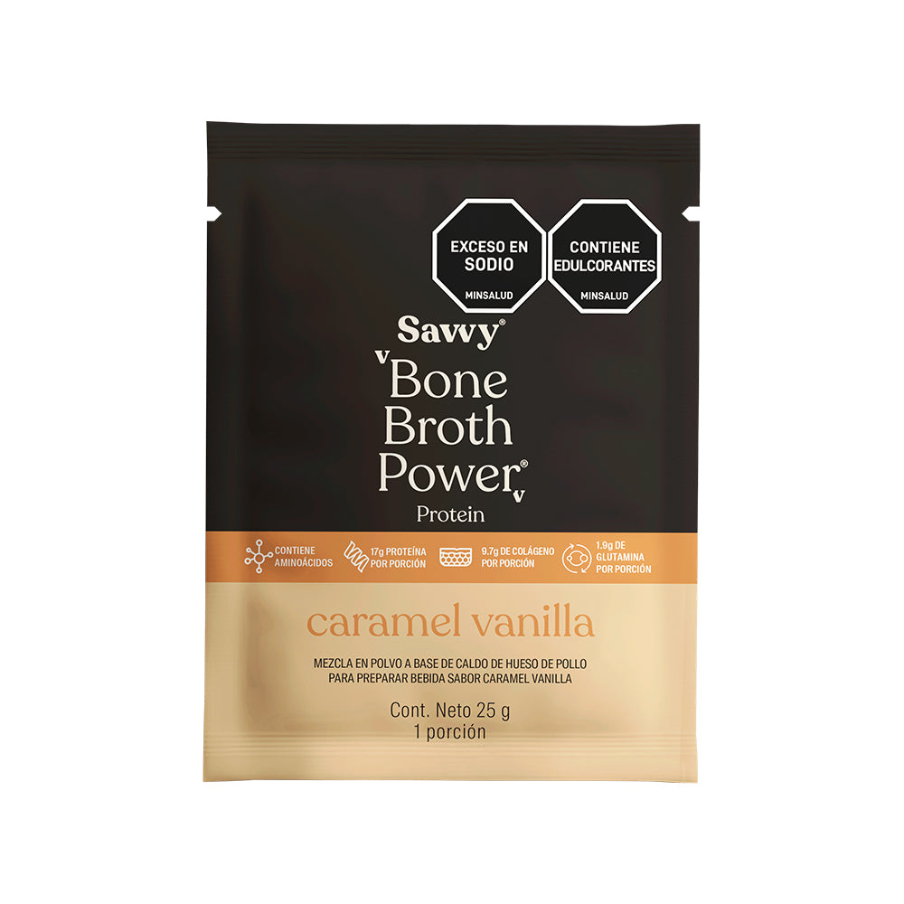 SAVVY BONE BROTH POWER VAINILLA CARAMELO SACHET 25 G