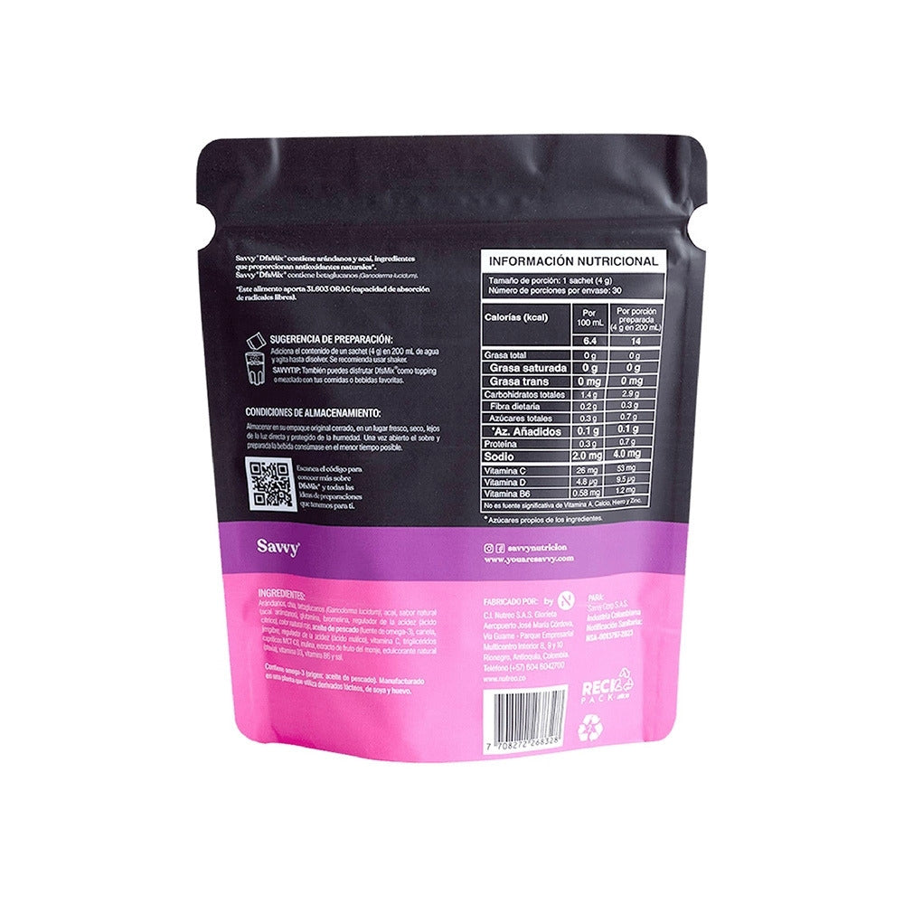 SAVVY DFS MIX POLVO 30 SOBRES WOW BERRIES DOYPACK 120 G