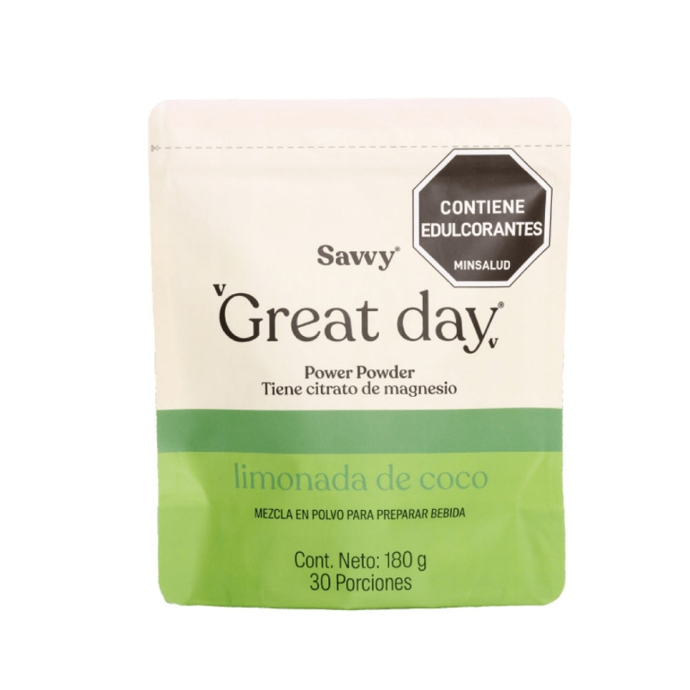 SAVVY GREAT DAY 30 SOBRES LIMONADA DE COCO DOYPACK 180 G