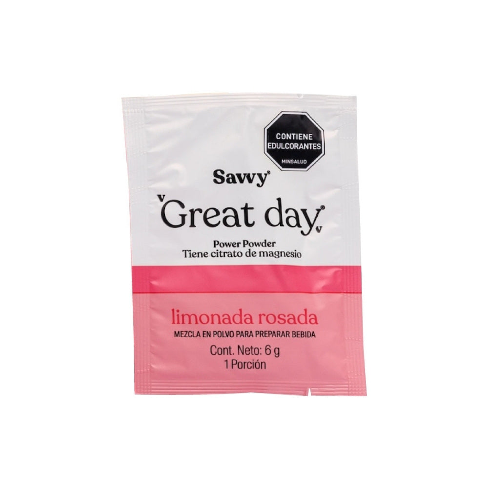 SAVVY GREAT DAY 30 SOBRES LIMONADA ROSADA DOYPACK 180 G