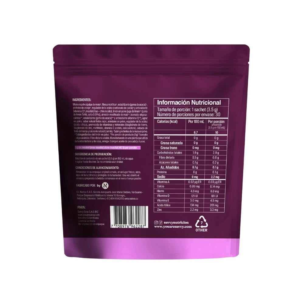 SAVVY INNERBLOOM POLVO FRUTOS ROJOS DOYPACK 105 G