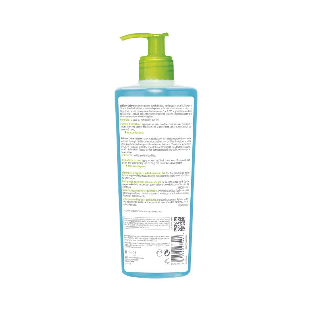 SEBIUM GEL MOUSSANT LIMPIADOR BIODERMA FRASCO 500 ML