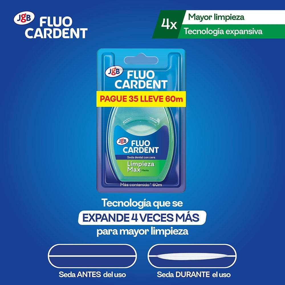 SEDA DENTAL FLUOCARDENT LIMPIEZA MAX MENTA PAGUE 35 LLEVE 60 M
