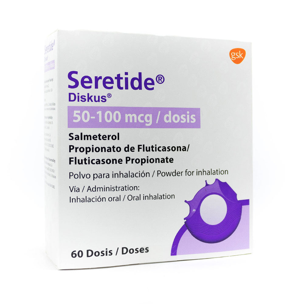 SERETIDE DISKUS (RG) POLVO PARA INHALACION 50/100 MCG CAJA 60 DOSIS