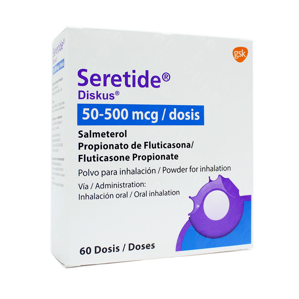 SERETIDE DISKUS (RG) POLVO PARA INHALACION 50/500 MCG CAJA 60 DOSIS