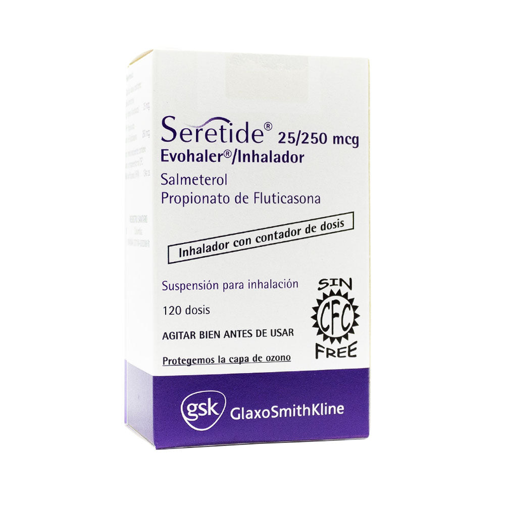 SERETIDE (RG) INHALADOR 25/250 MCG CAJA 120 DOSIS