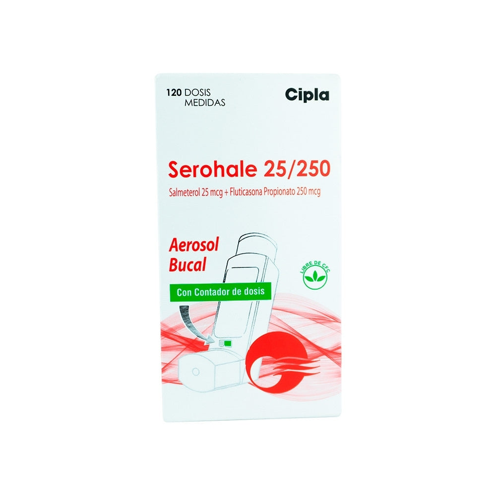 SEROHALE (RG) INHALADOR BUCAL 25/250 MCG CAJA 120 DOSIS