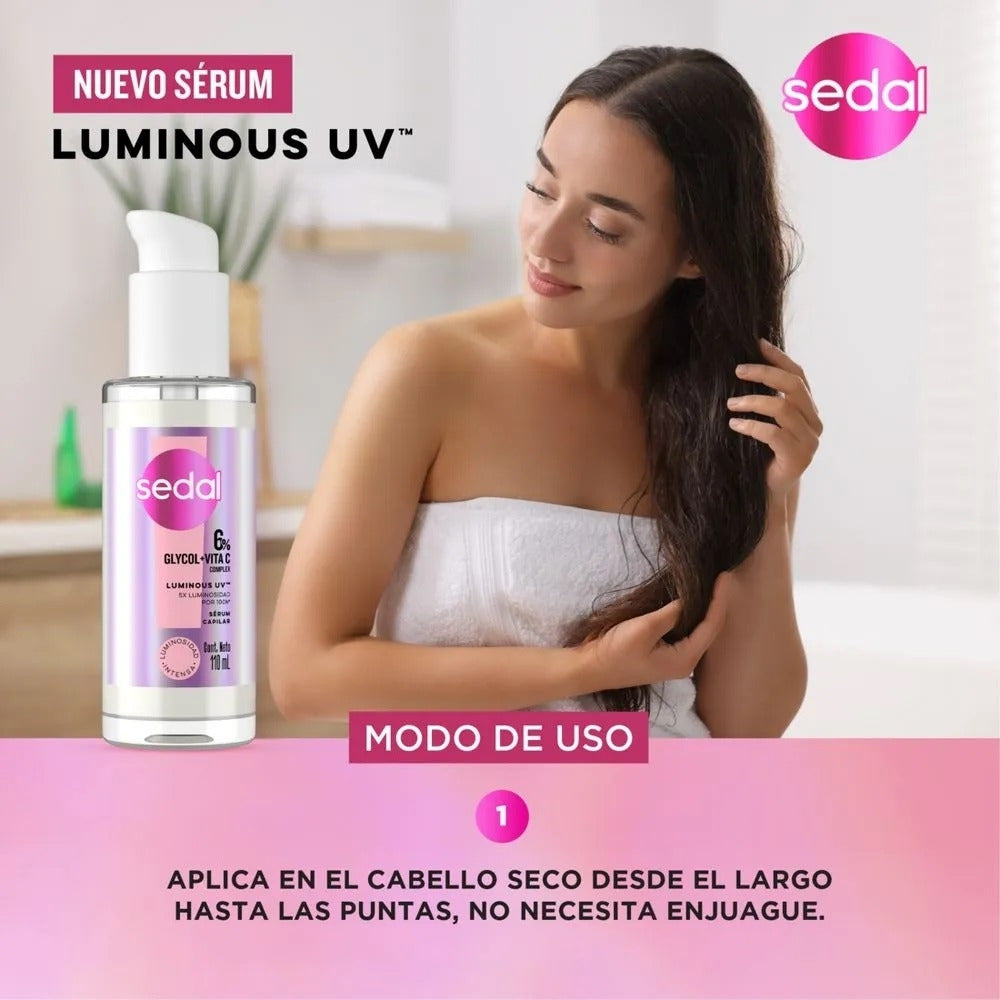 SERUM CAPILAR SEDAL LUMINOSO UV FRASCO 110 ML