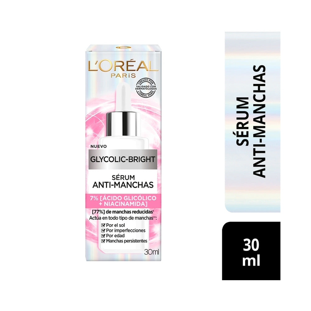 SERUM FACIAL LOREAL GLYCOLIC BRIGHT FRASCO GOTERO 30 ML