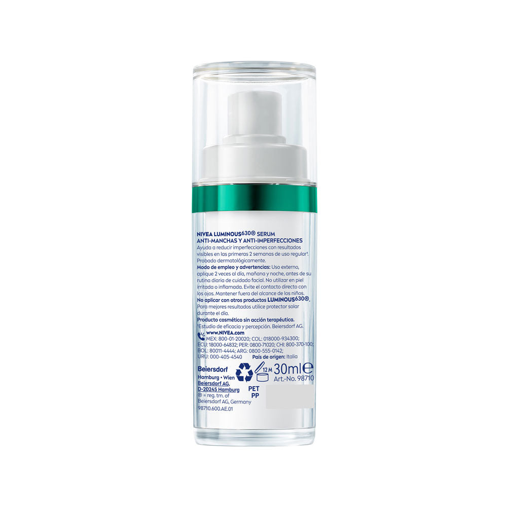 SERUM FACIAL NIVEA LUMINOUS 630 PIEL GRASA CAJA 30 ML