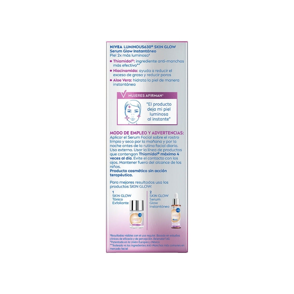 SERUM FACIAL NIVEA LUMINOUS GLOW INSTANTANEO CAJA 30 ML