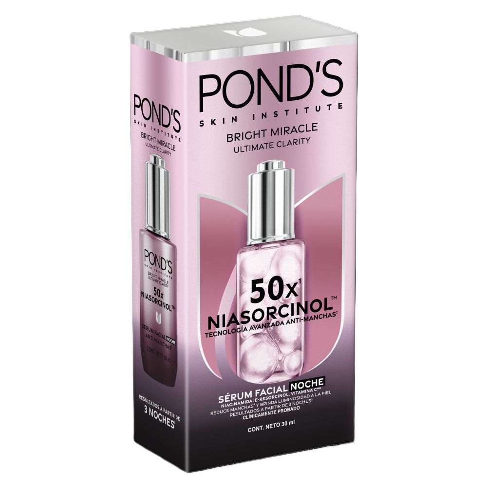 SERUM FACIAL PONDS BRIGHT MIRACLE NOCHE FRASCO GOTERO 30 ML