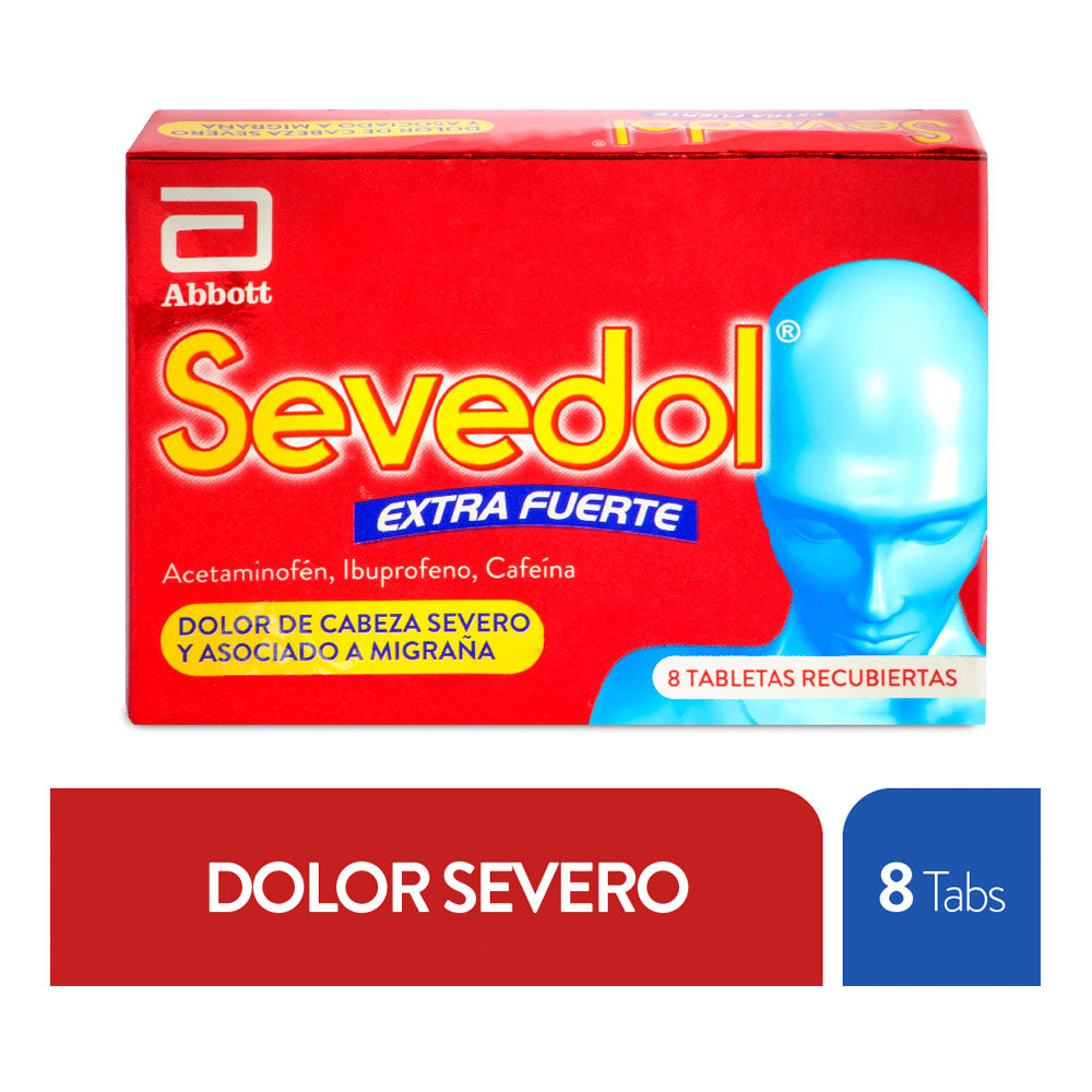 SEVEDOL EXTRA FUERTE TABLETAS CAJA X 8 UNDS