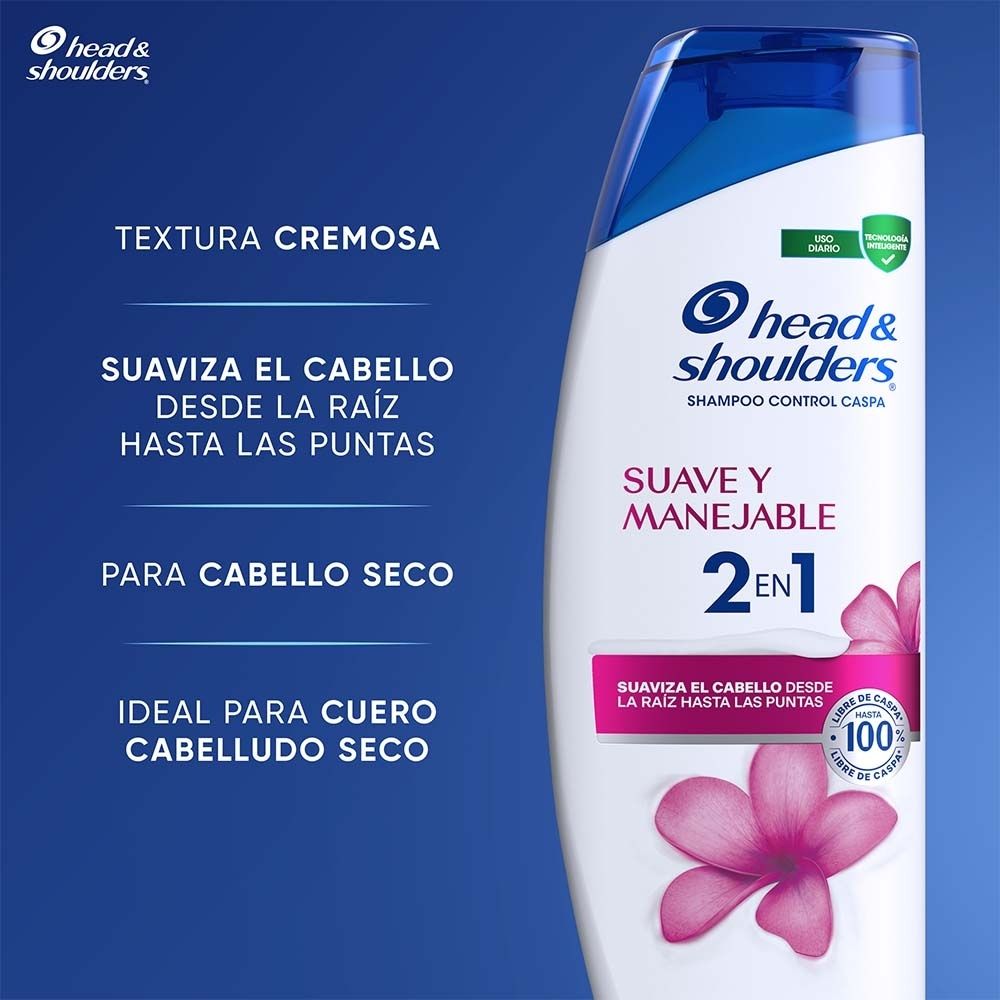SHAMPOO 2EN1 HYS SUAVE Y MANEJABLE FRASCO 180 ML