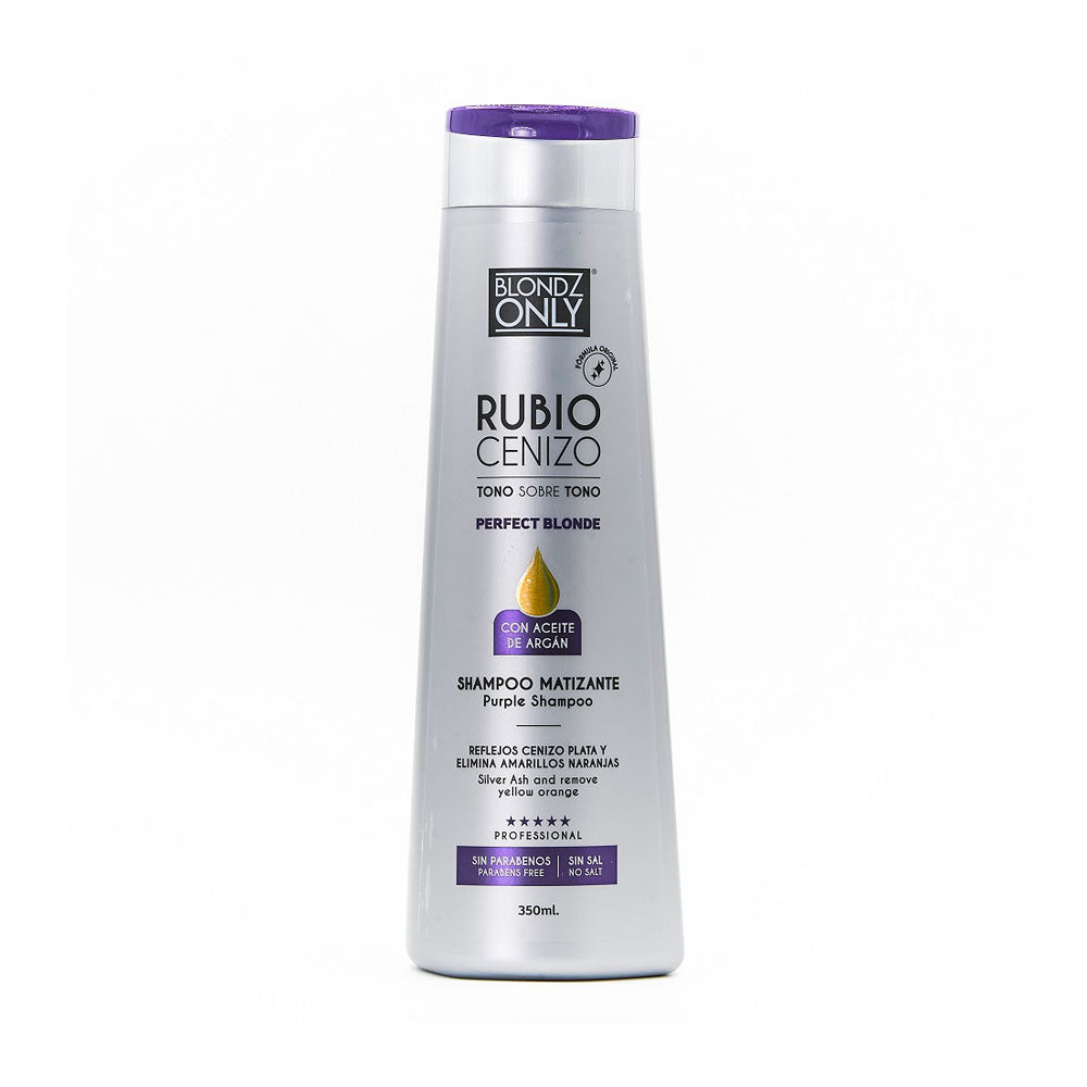 SHAMPOO BLONDZ ONLY MATIZ RUBIO CENIZO ARGAN POTE 350 ML