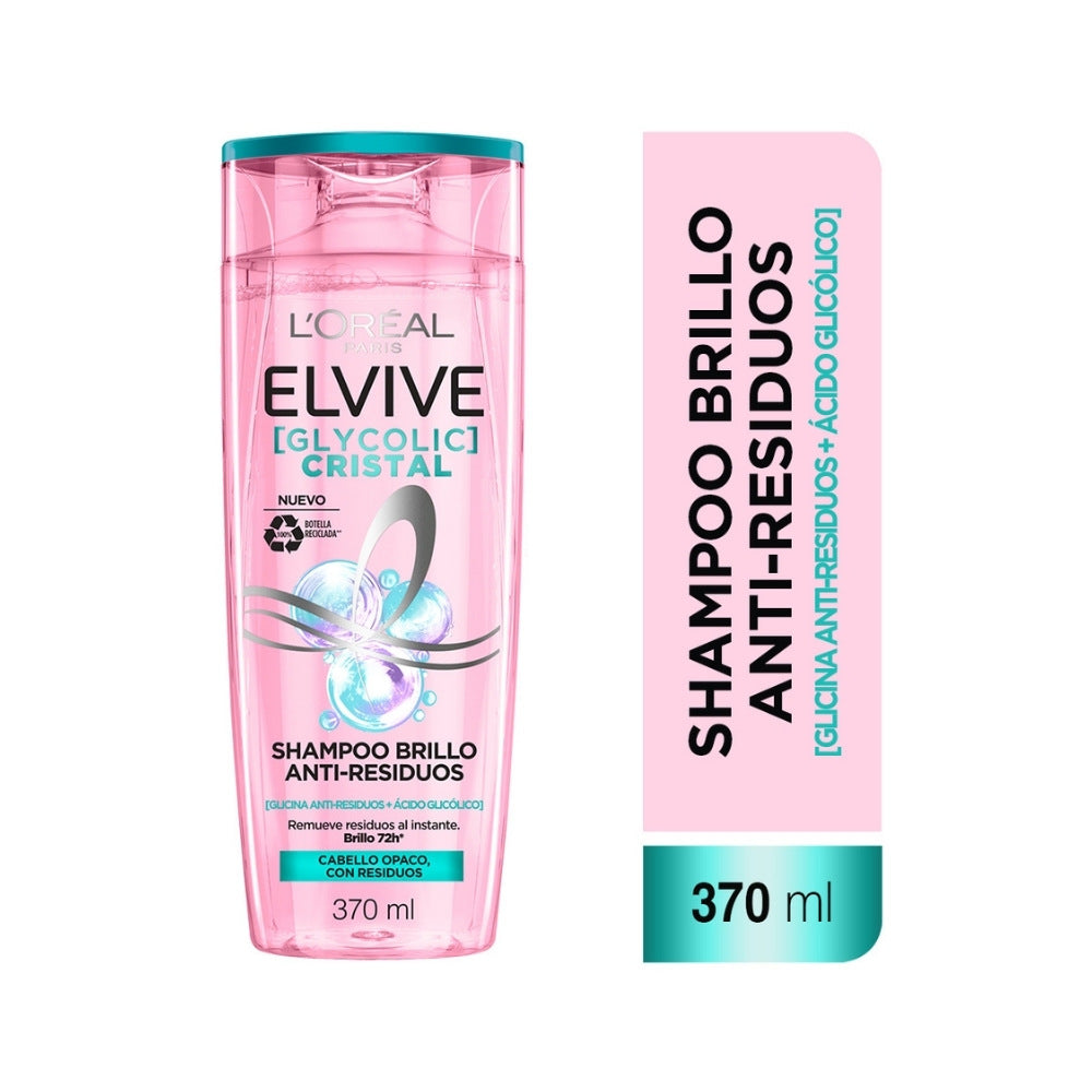 SHAMPOO ELVIVE GLYCOLIC CRYSTAL FRASCO 370 ML