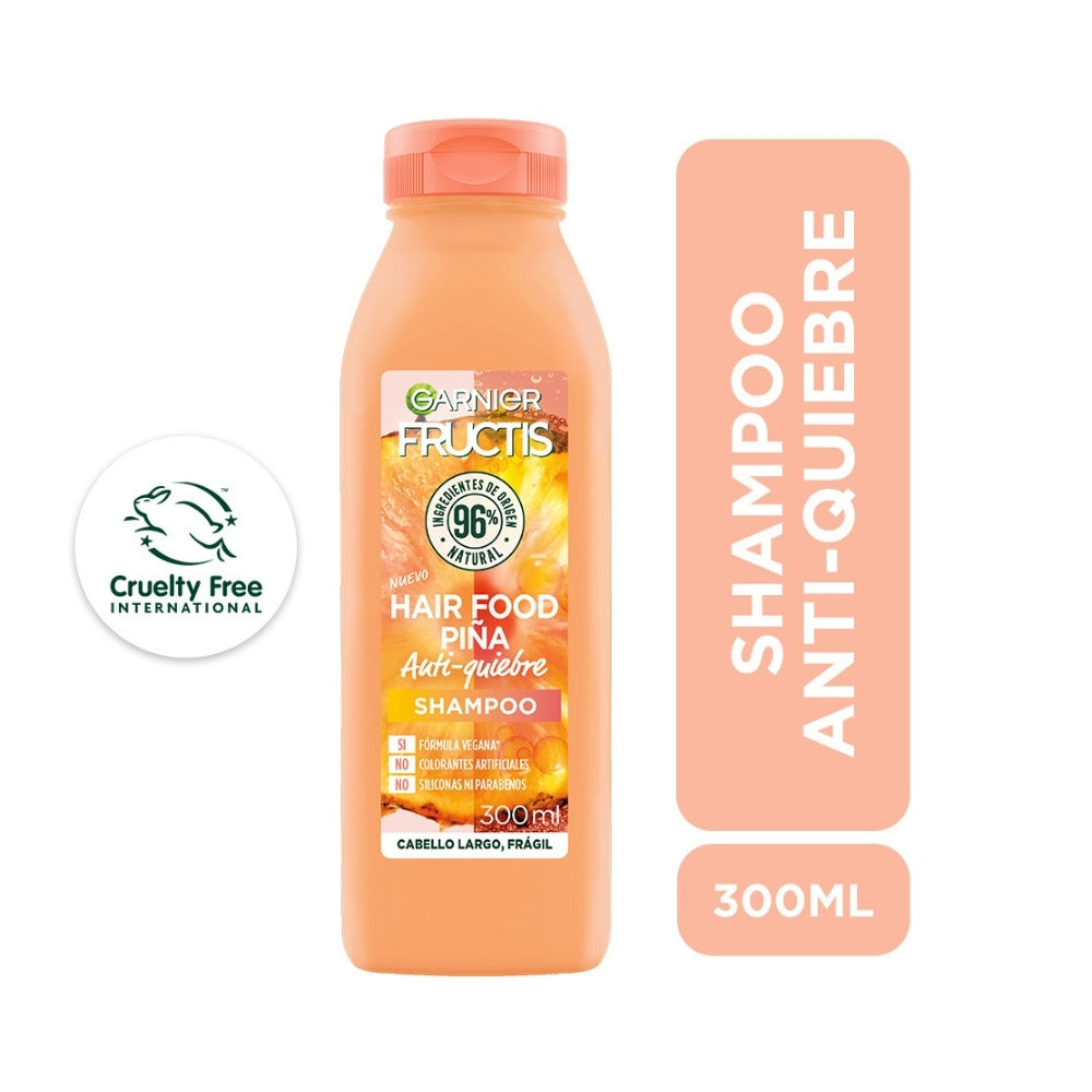 SHAMPOO FRUCTIS HAIR FOOD PIÑA ANTI-QUIEBRE FRASCO 300 ML