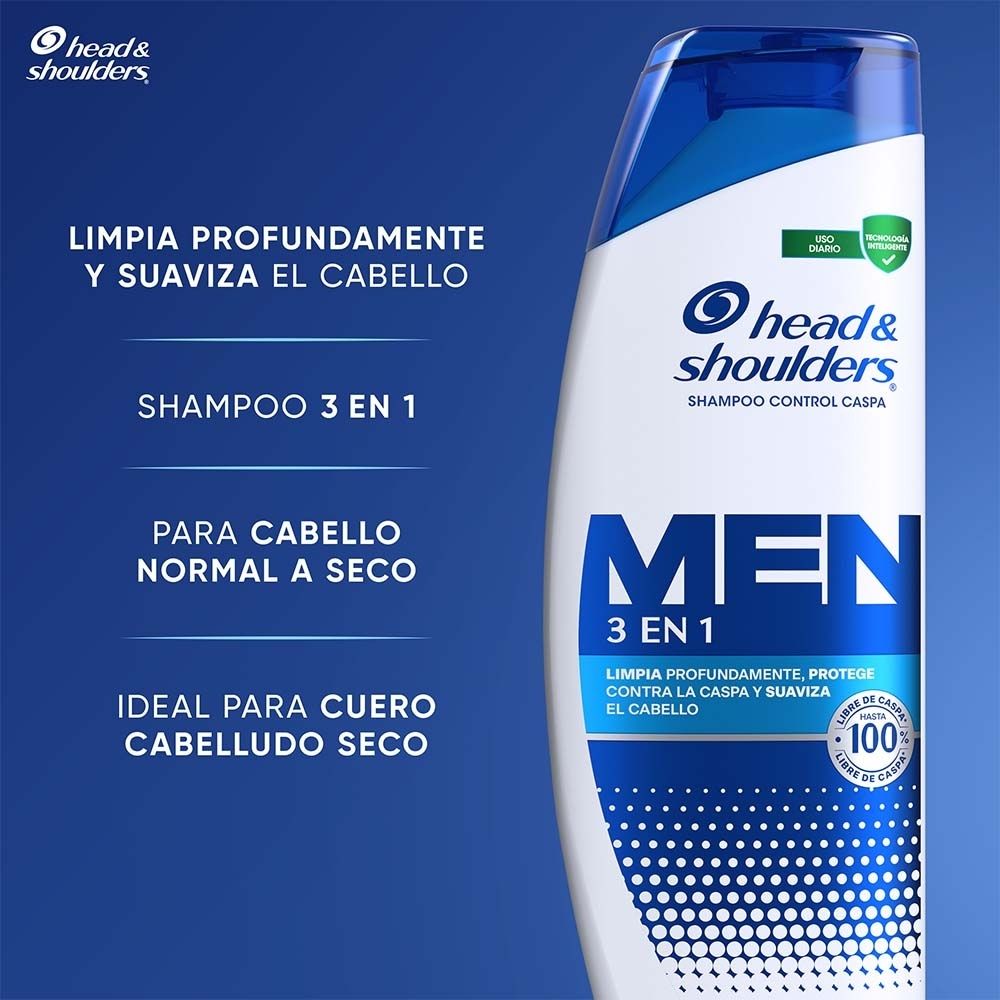 SHAMPOO HYS MEN 3 EN1 FRASCO 180 ML