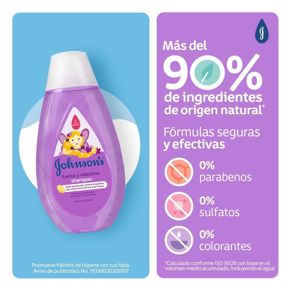 SHAMPOO JOHNSON BABY FUERZA Y VITAMINA FRASCO 400 ML