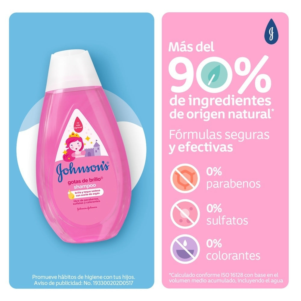 SHAMPOO JOHNSONS GOTAS BRILLO FRASCO 200 ML