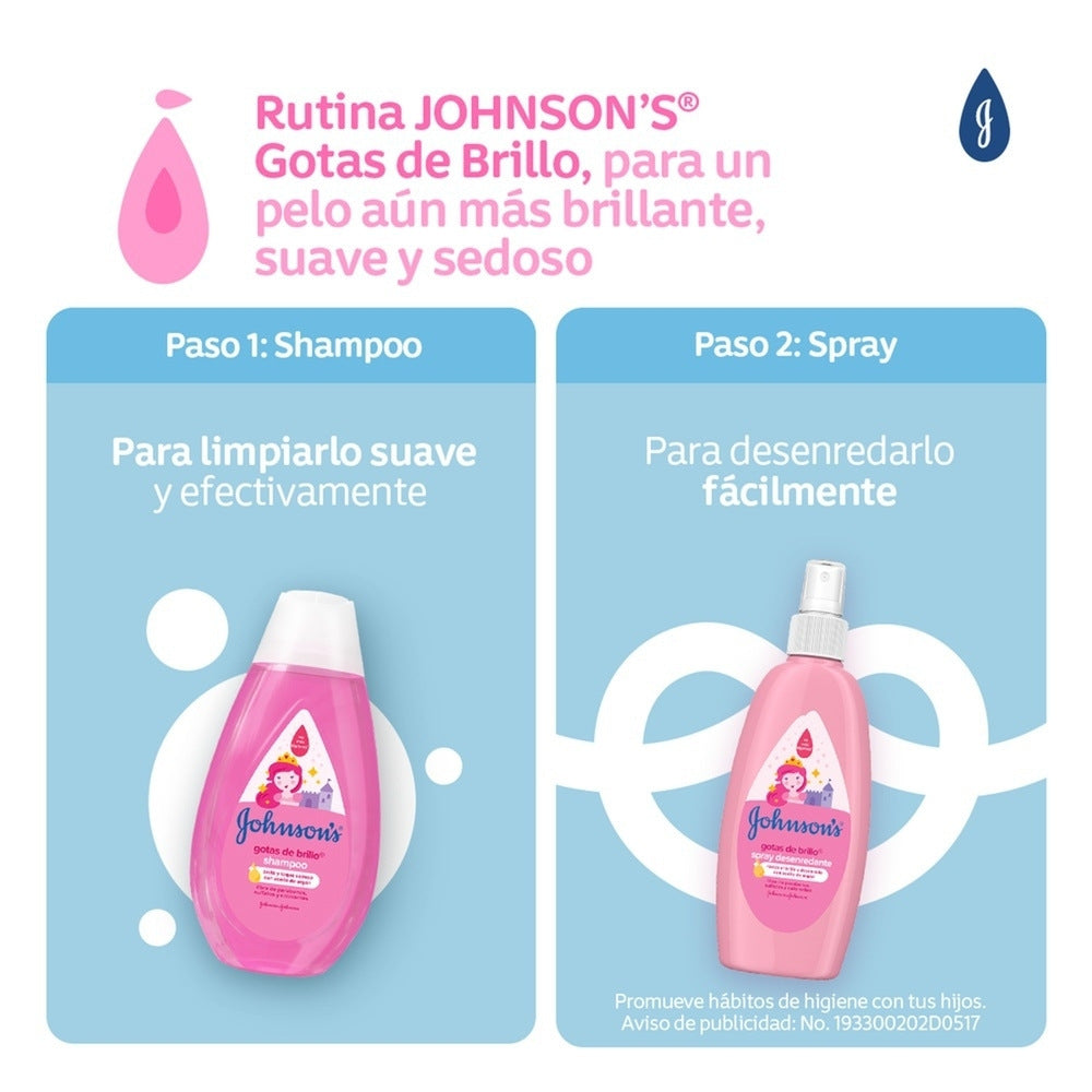SHAMPOO JOHNSONS GOTAS BRILLO FRASCO 200 ML
