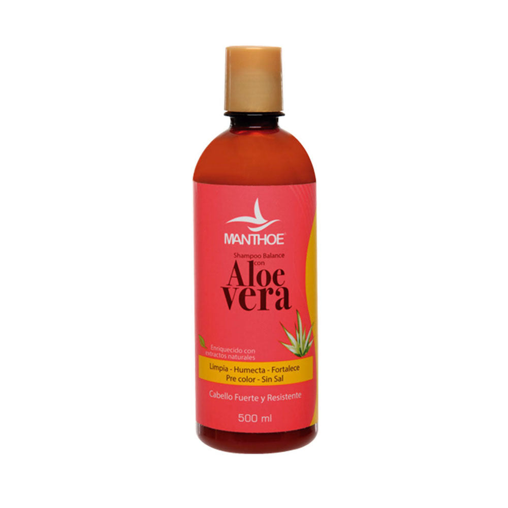SHAMPOO MANTHOE ALOE SIN SAL FRASCO 500 ML