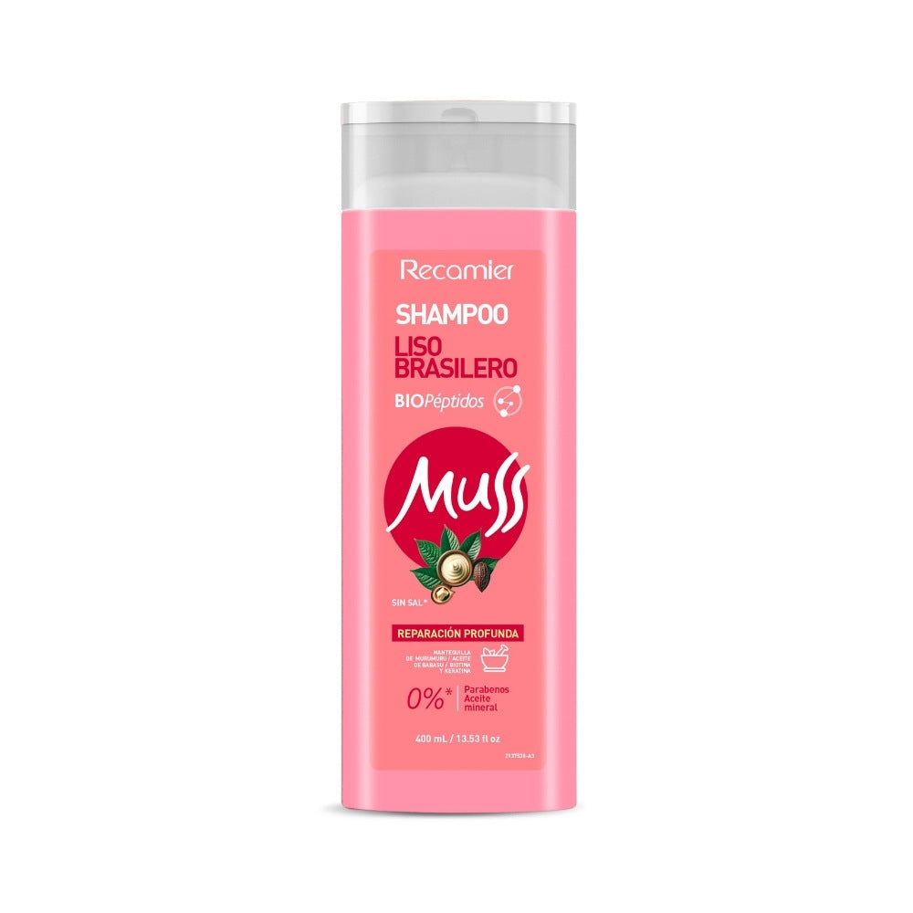 SHAMPOO MUSS LISO BRASILERO FRASCO 400 ML