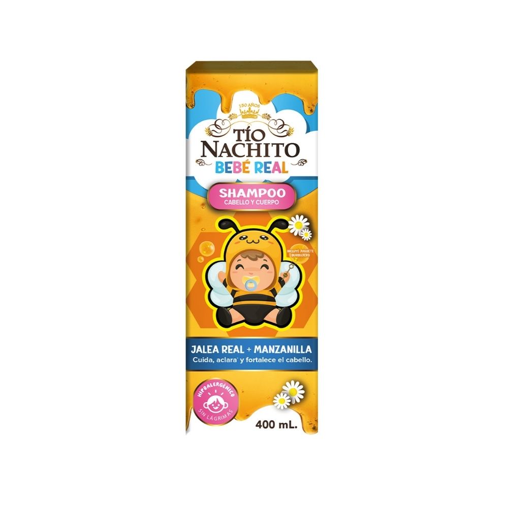 SHAMPOO TIO NACHITO JALEA REAL+MANZANILLA CAJA 400 ML