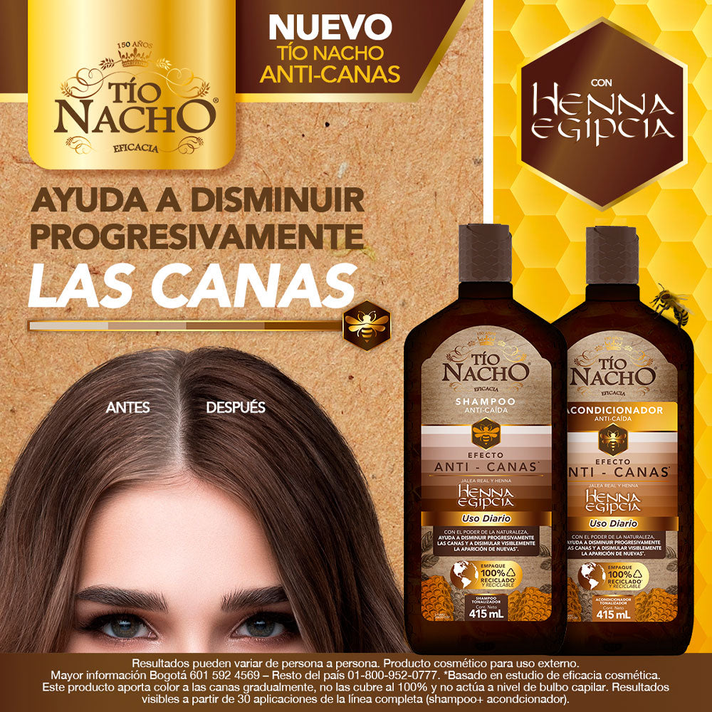 SHAMPOO TIO NACHO ANTI-CANAS FRASCO 415 ML