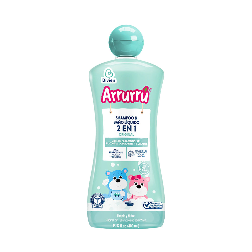 SHAMPOO Y BAÑO LÍQUIDO ARRURRU 2 EN 1 ORIGINAL FRASCO 400 ML