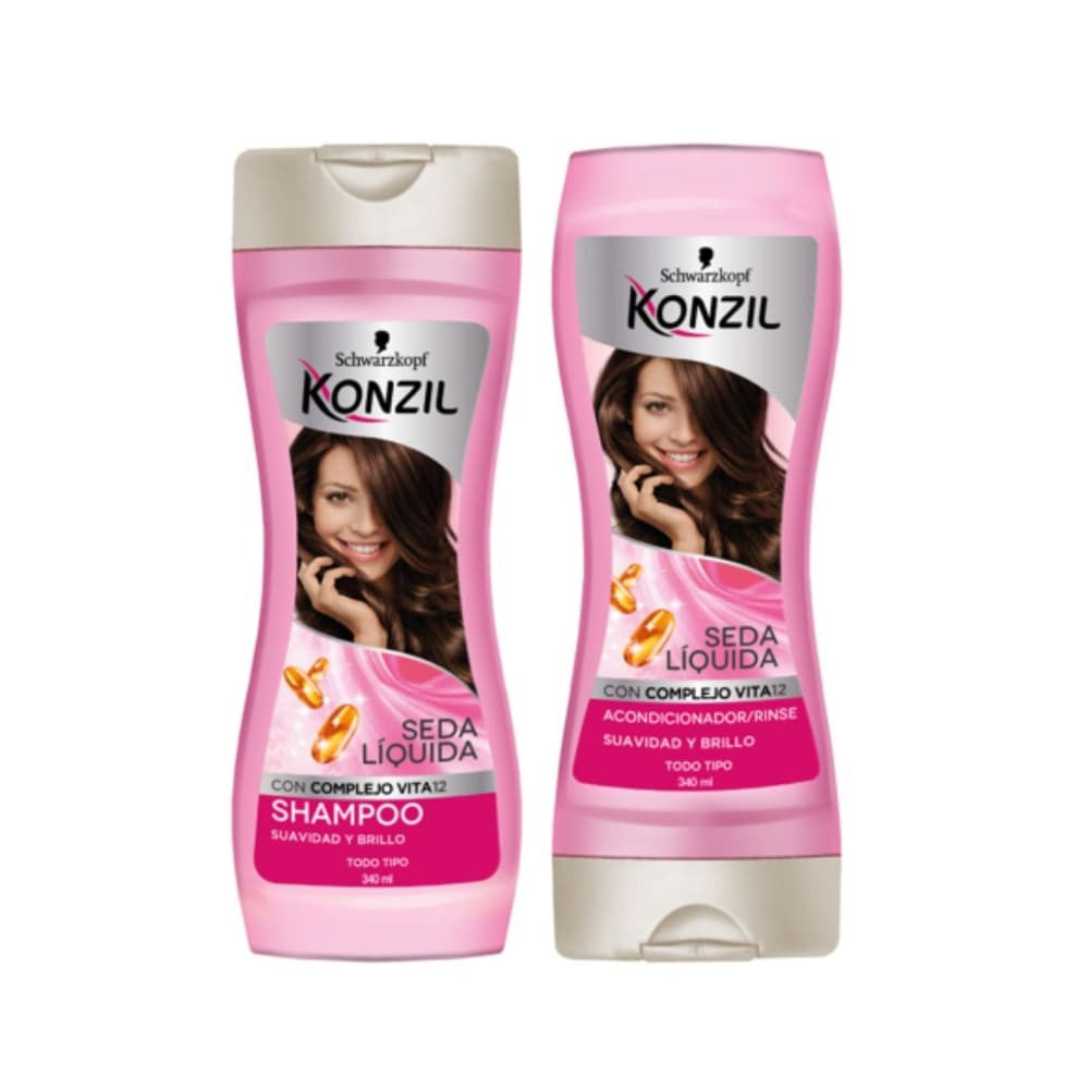 SHAMPOO+ACONDICIONADOR KONZIL SEDA LIQUIDA FRASCO 340 ML