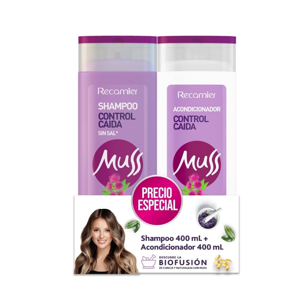 SHAMPOO+ACONDICIONADOR MUSS CONTROL CAIDA DUO PREPACK 400ML+400ML