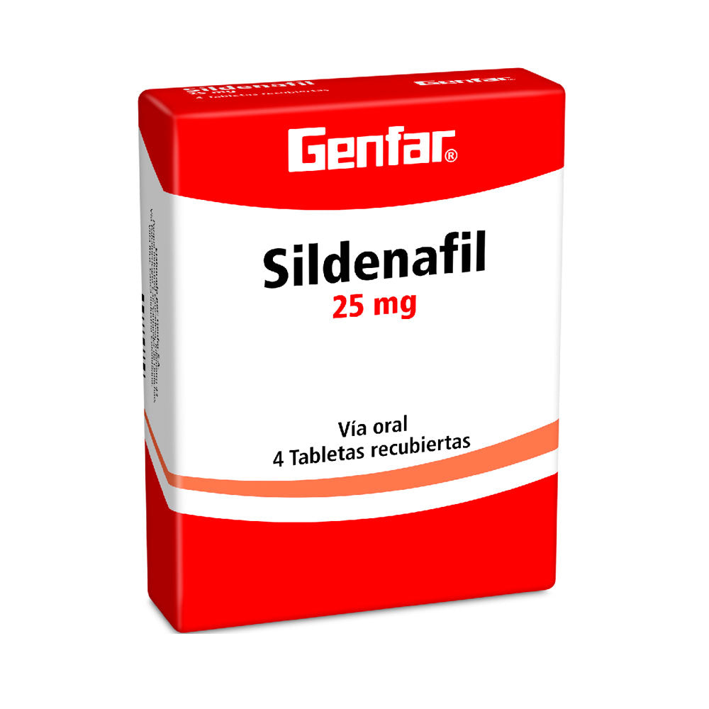 SILDENAFIL GENFAR TABLETAS 25 MG CAJA X 4 UNDS