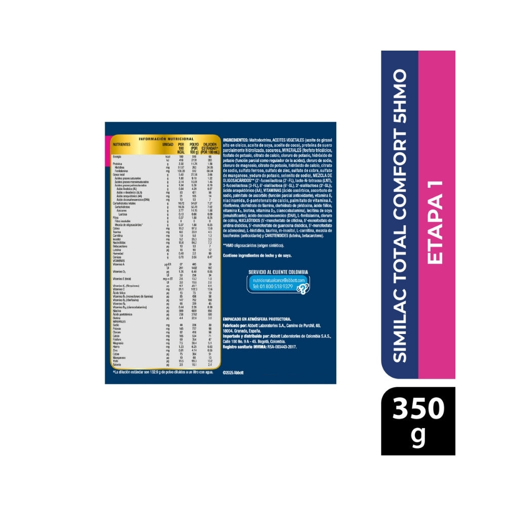SIMILAC 1 TOTAL COMFORT HMO POLVO LATA 800 G