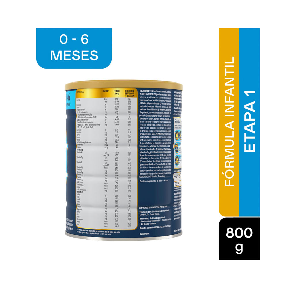 SIMILAC ETAPA 1  5HMOS LECHE POTE 800 G