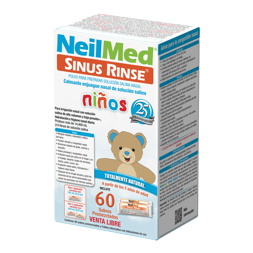 SINUS RINSE REFILLS PEDIATRICO POLVO 0.9% CAJA X 60 SOBRES