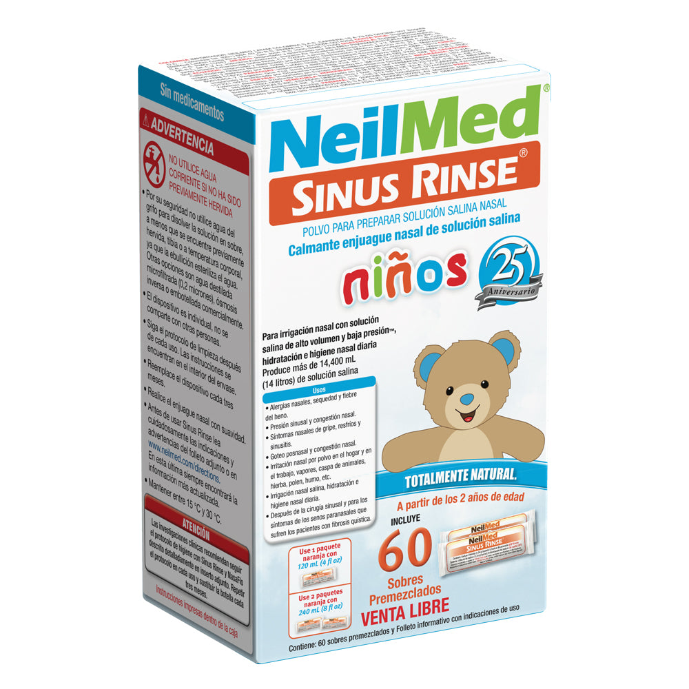 SINUS RINSE REFILLS PEDIATRICO POLVO 0.9% CAJA X 60 SOBRES