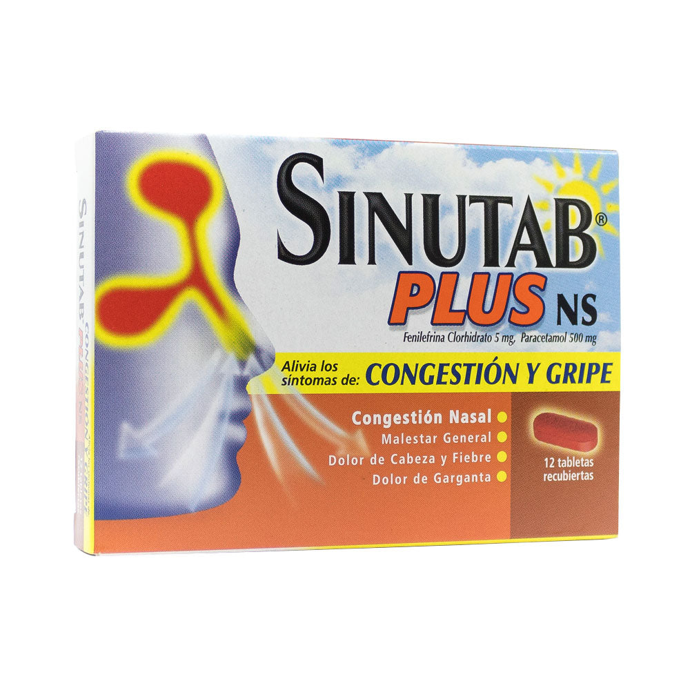 SINUTAB PLUS NS TABLETAS CAJA X 12 UNDS
