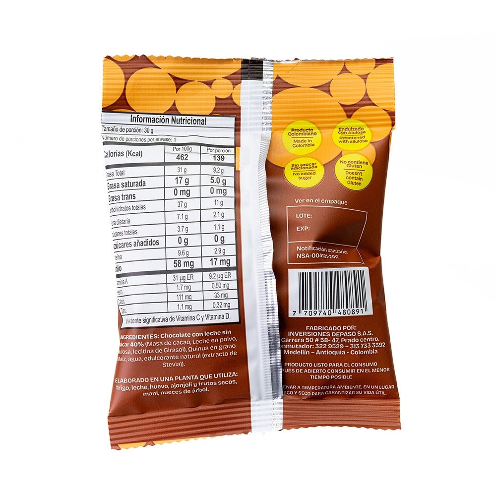 SNACK BITTY CHOCOTRIP 40% MILK CHOCOLATE BOLSA 30 G