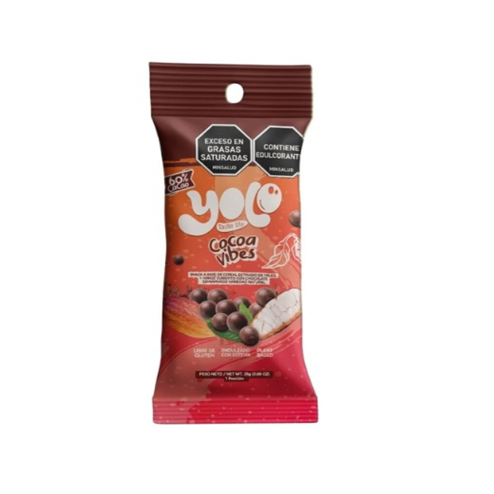 SNACK YOLO COCOA VIBES 60%CACAO BOLSA 25 G