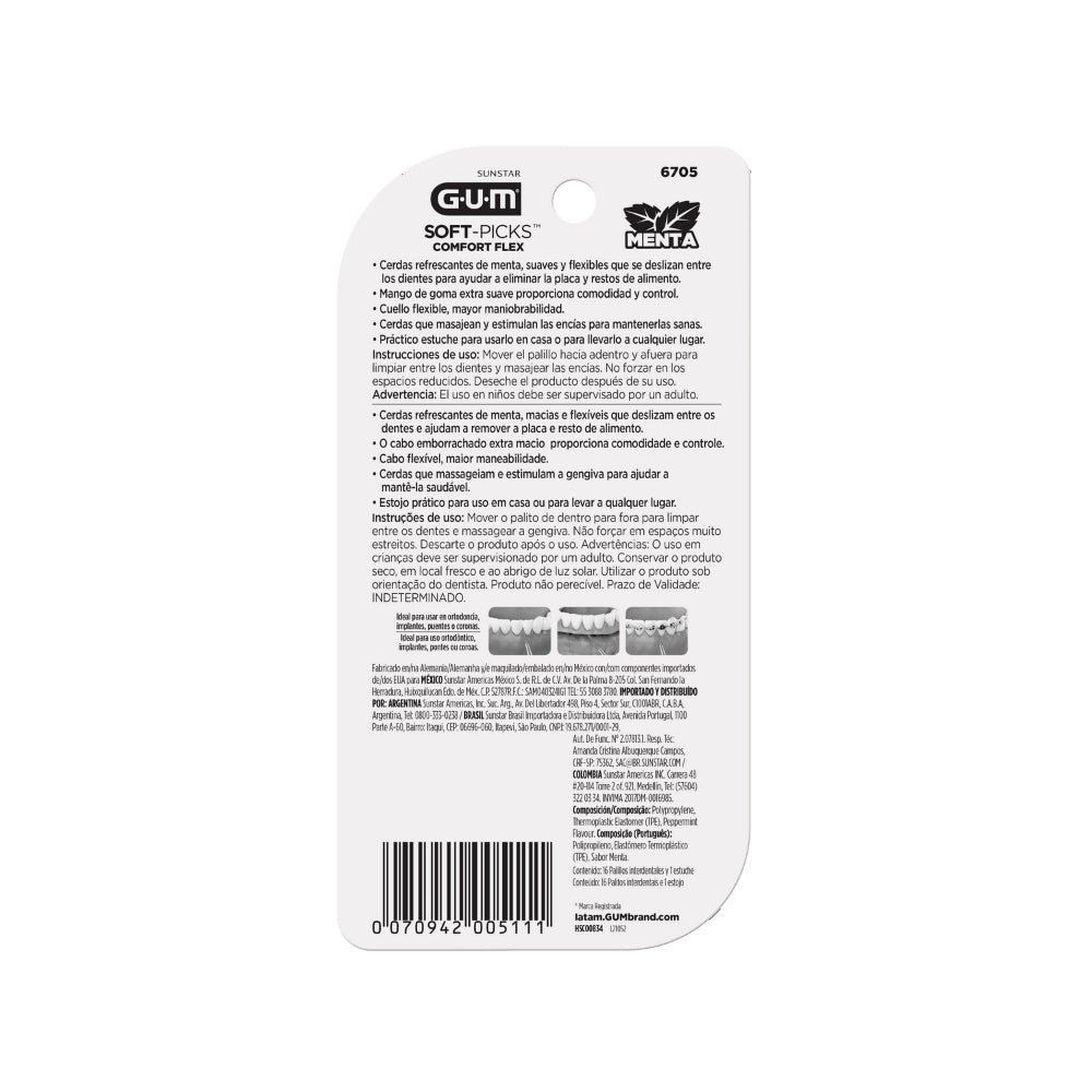 SOFT PICKS GUM COMFORT FLEX MENTA X 16 UNDS