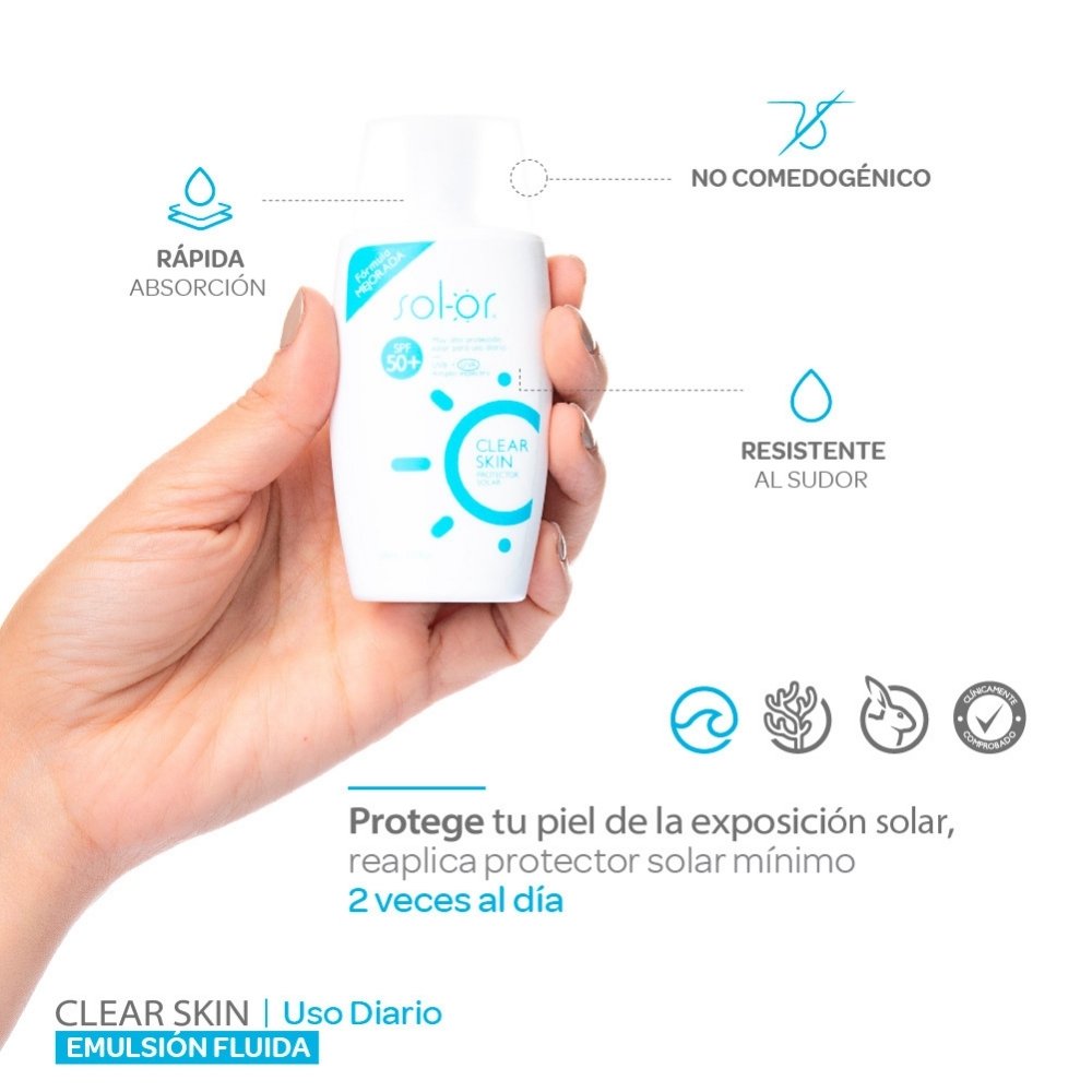 SOLOR CLEAR SKIN PROTECTOR SOLAR SPF 50+ FRASCO 50 ML