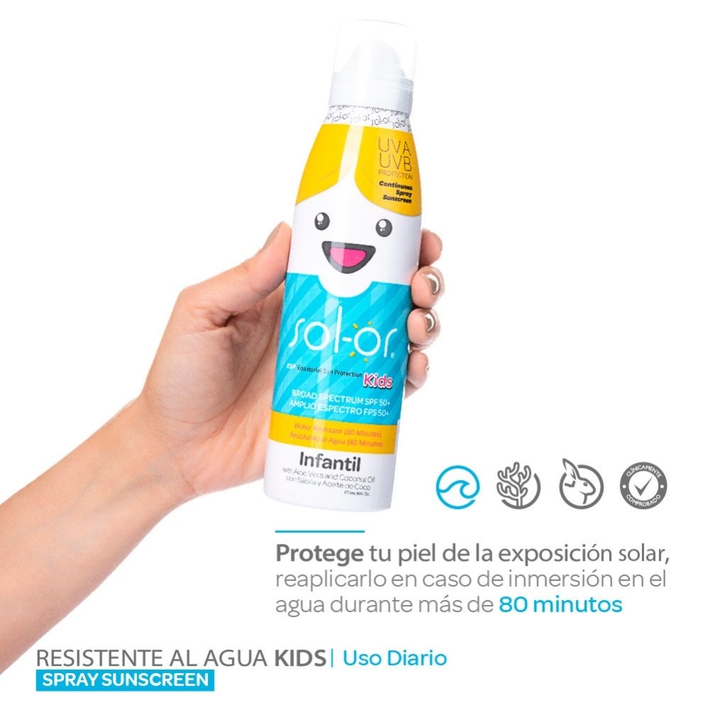 SOLOR KIDS RESISTENTE AL AGUA SPF 50 FRASCO 177 ML