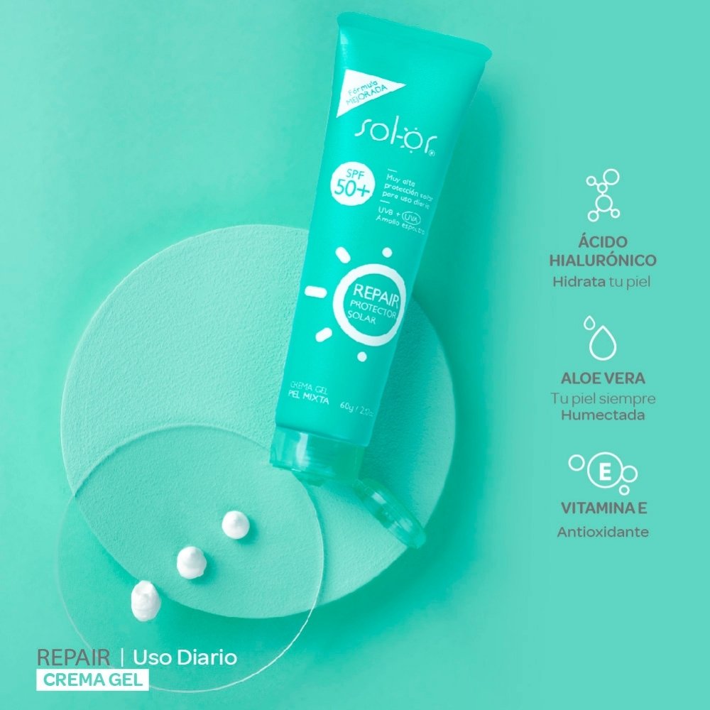 SOLOR REPAIR PROTECTOR SOLAR SPF 50+ TUBO 60 ML